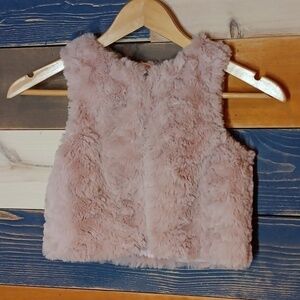H&M faux fur vest pink 4-6Y